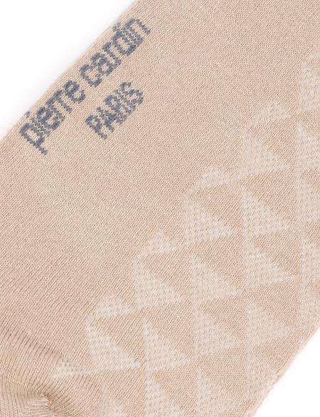 Erkek Bambu Karışımlı Bej Soket Desenli Çorap - 50280851004