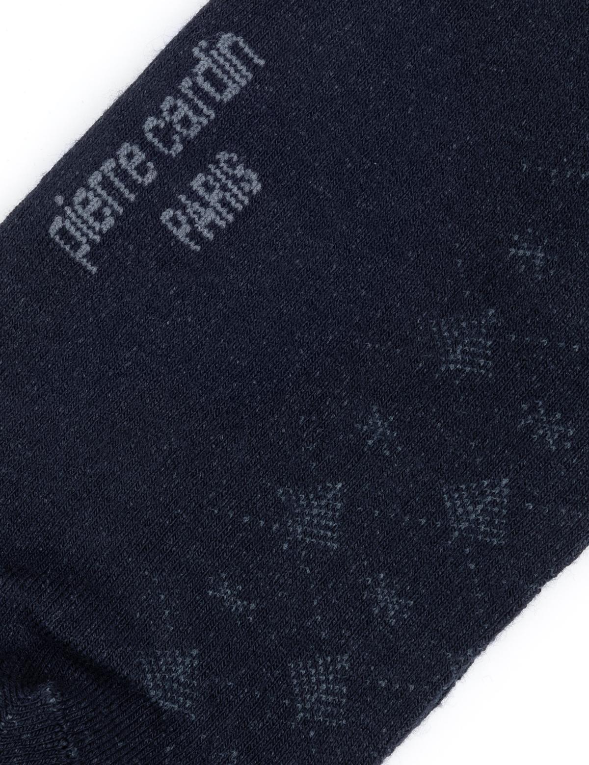 Erkek Bambu Karışımlı Lacivert Soket Desenli Çorap - 50280852003