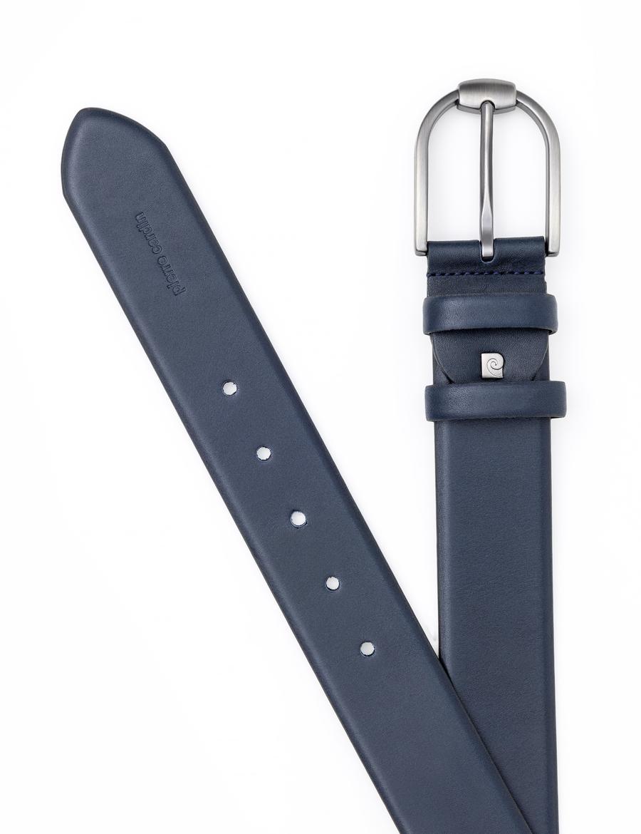 Lacivert %100 Deri Denim Kemer