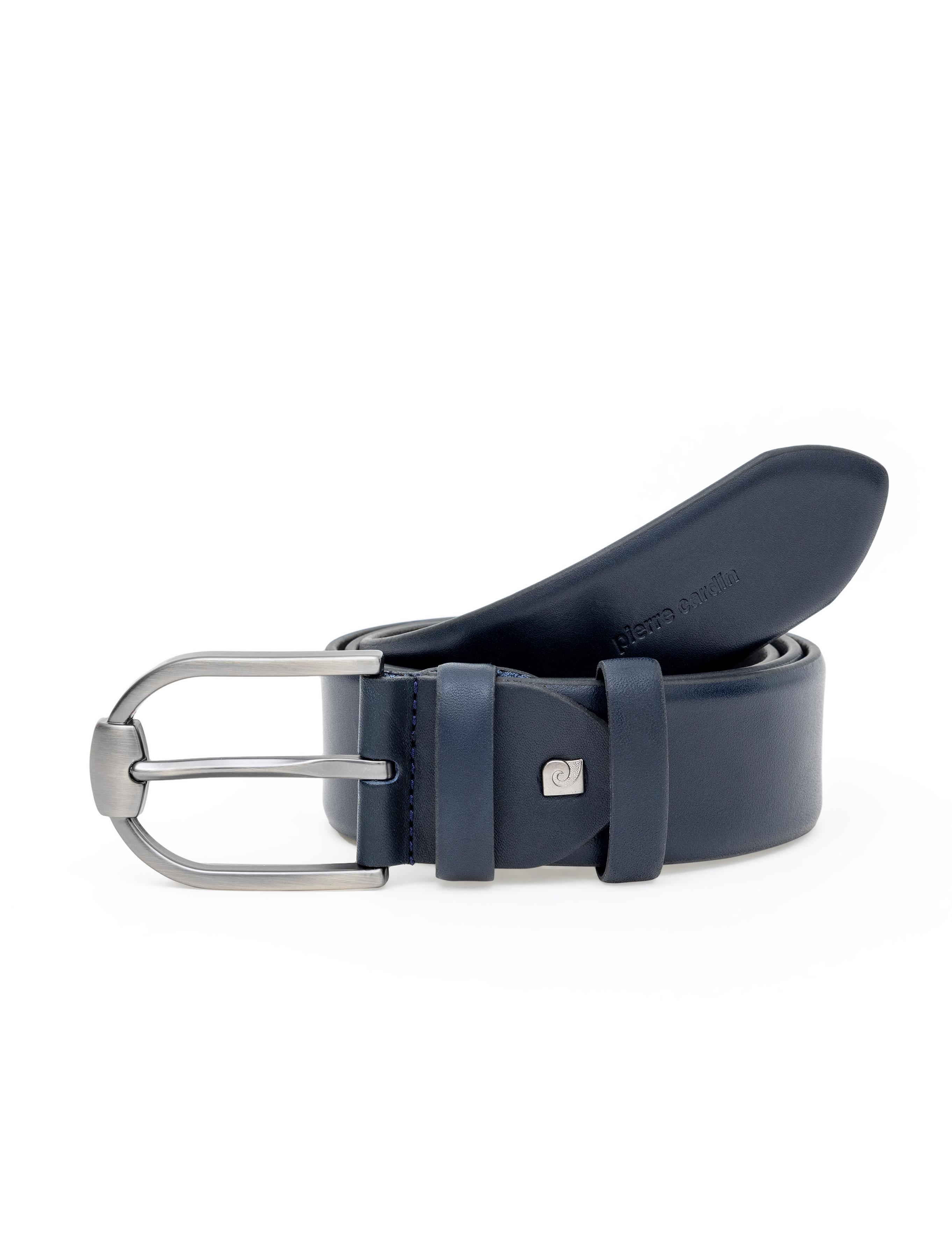 Lacivert %100 Deri Denim Kemer