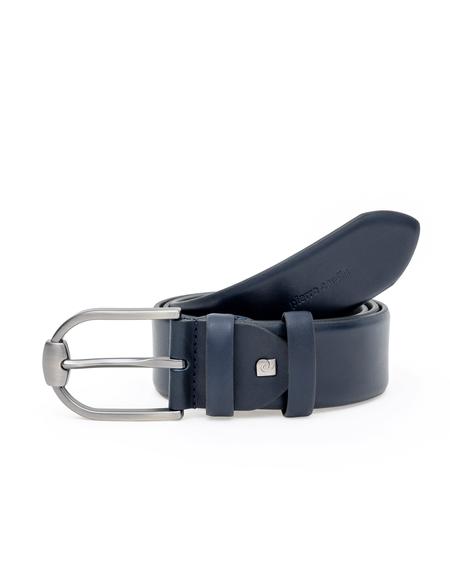 Lacivert %100 Deri Denim Kemer - 50288627010