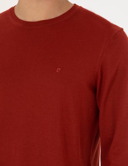 Kiremit Slim Fit Bisiklet Yaka Yün Karışımlı Basic Triko Kazak - 50270054011