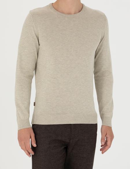 Kum Melanj Slim Fit Bisiklet Yaka Basic Triko Kazak - 50270179007