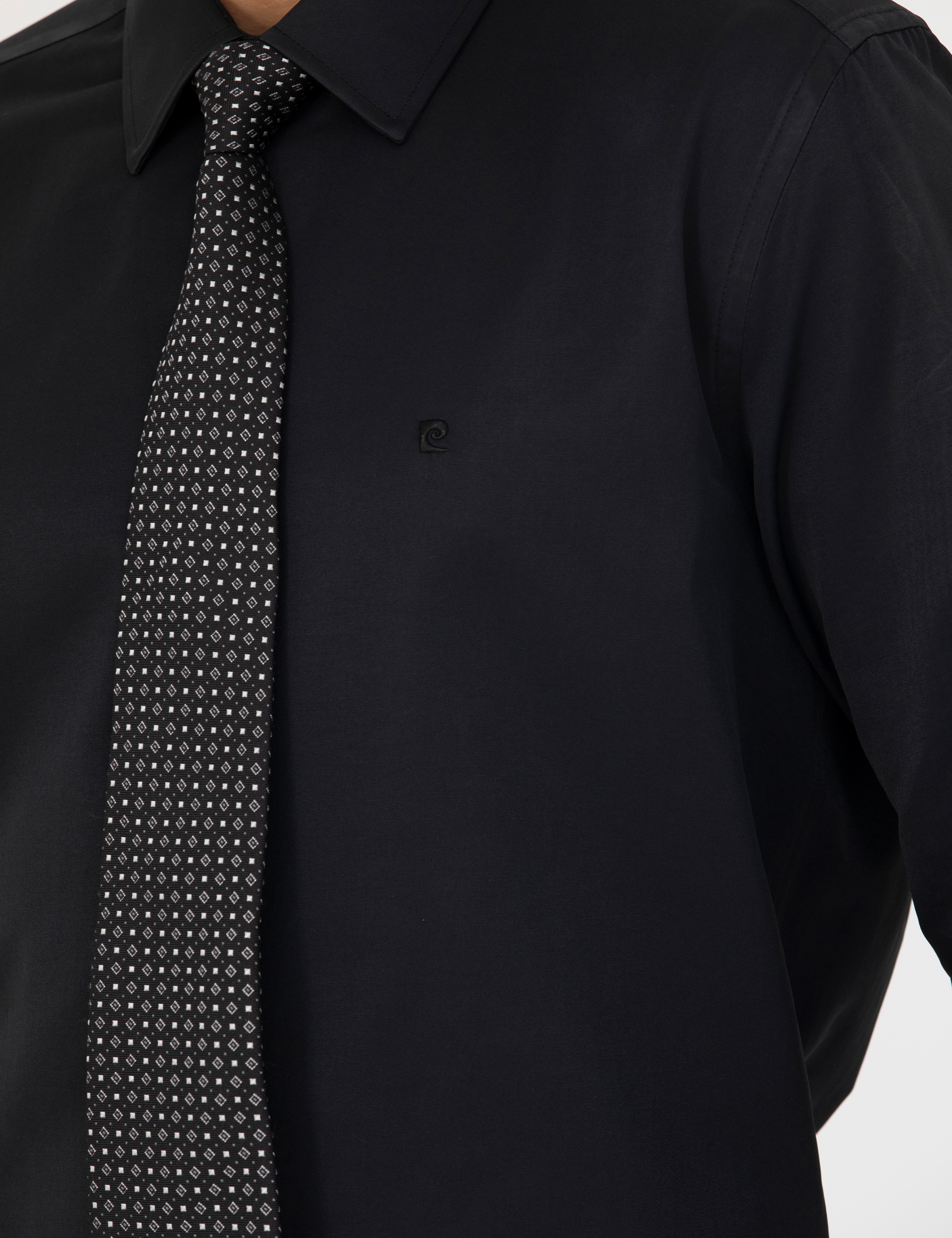 Siyah Slim Fit Uzun Kollu Basic Gömlek - Image 7