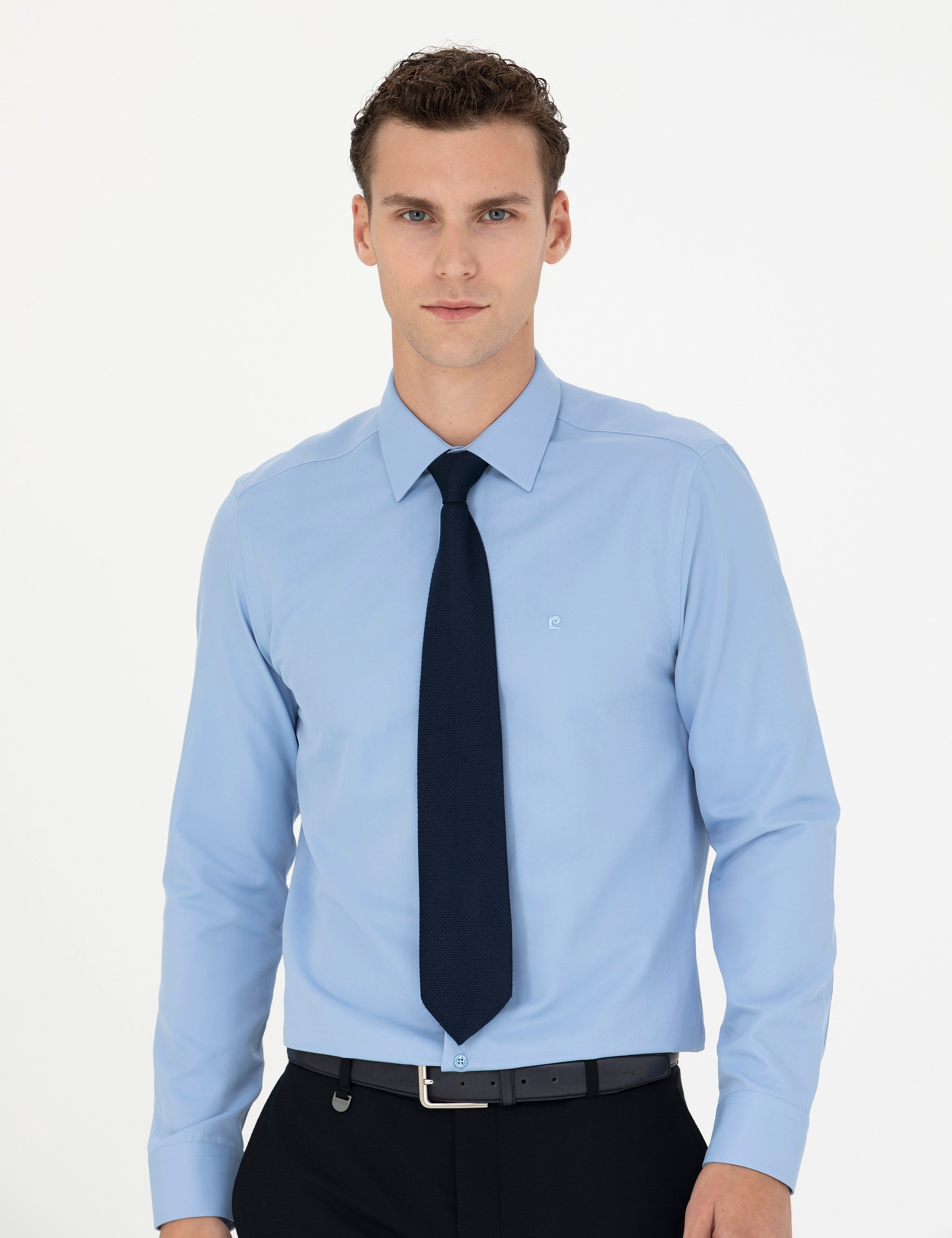 Mavi Slim Fit Uzun Kollu Basic Gömlek - Image 3