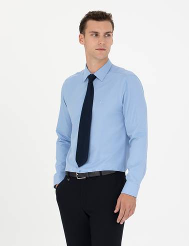 Mavi Slim Fit Uzun Kollu Basic Gömlek