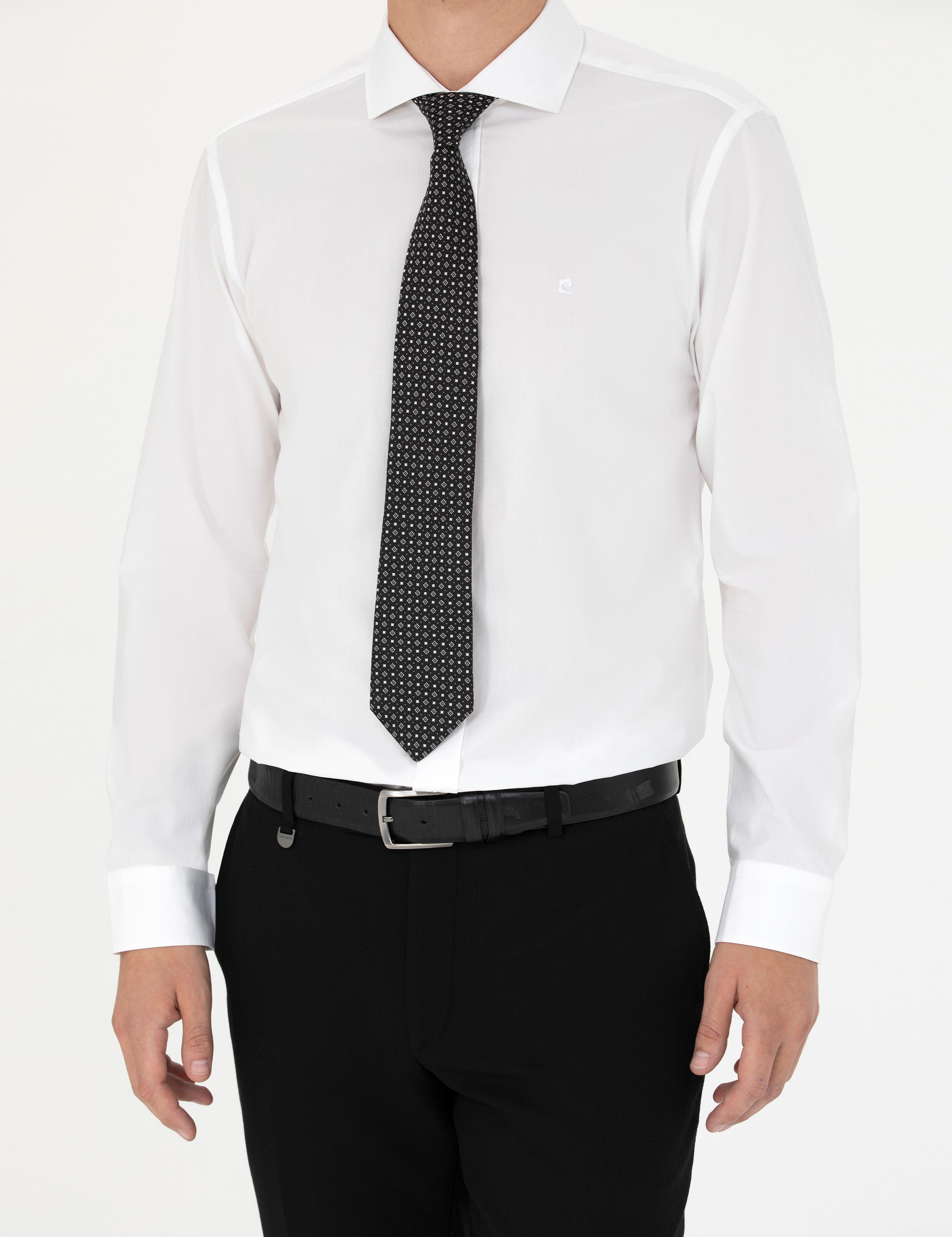 Beyaz Slim Fit Uzun Kollu Gömlek