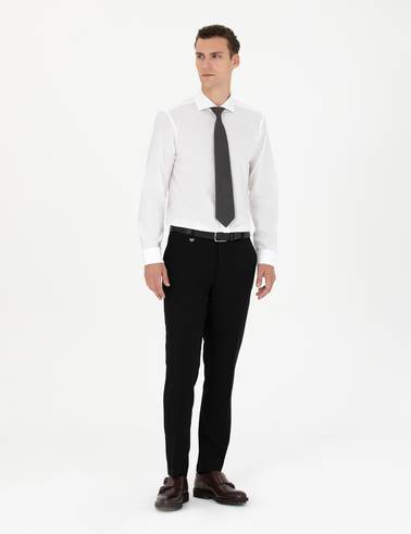 Beyaz Slim Fit Uzun Kollu Gömlek