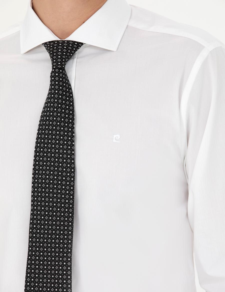 Beyaz Slim Fit Uzun Kollu Gömlek