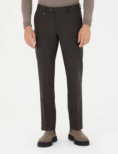 Kahverengi Slim Fit Kumaş Pantolon