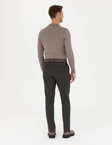Kahverengi Slim Fit Kumaş Pantolon