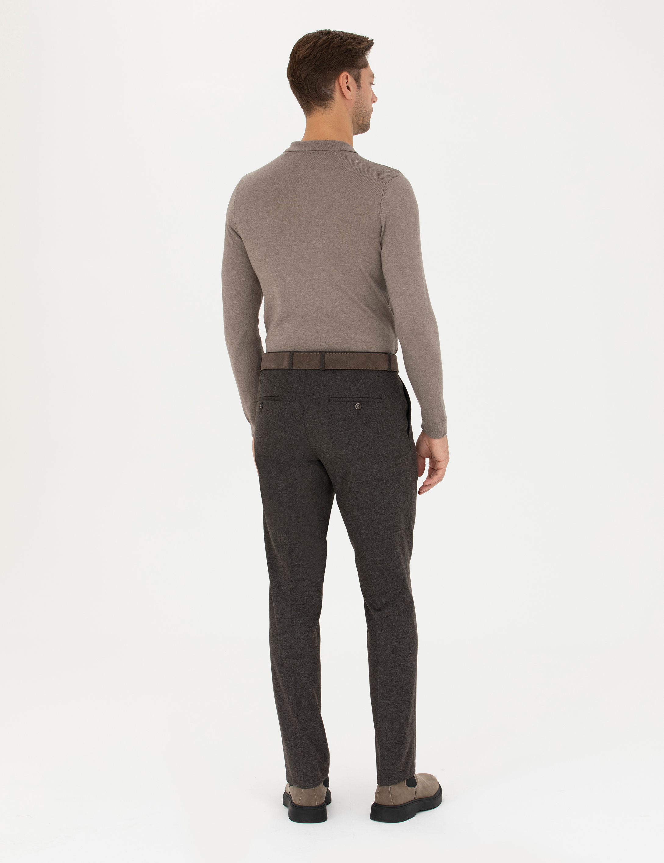 Kahverengi Slim Fit Kumaş Pantolon