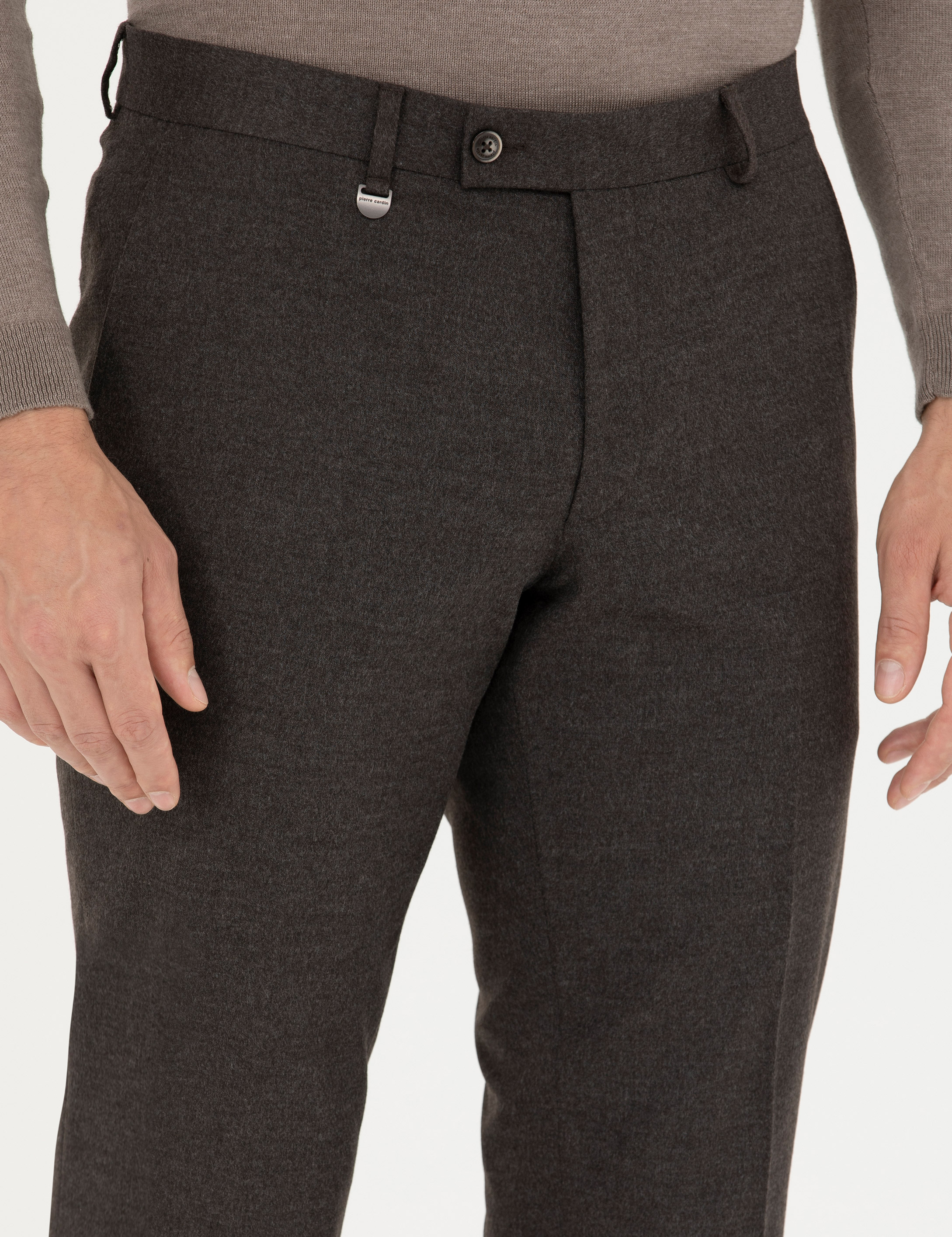 Kahverengi Slim Fit Kumaş Pantolon - Image 6