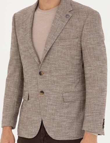 Vizon Slim Fit Yün Karışımlı Ceket