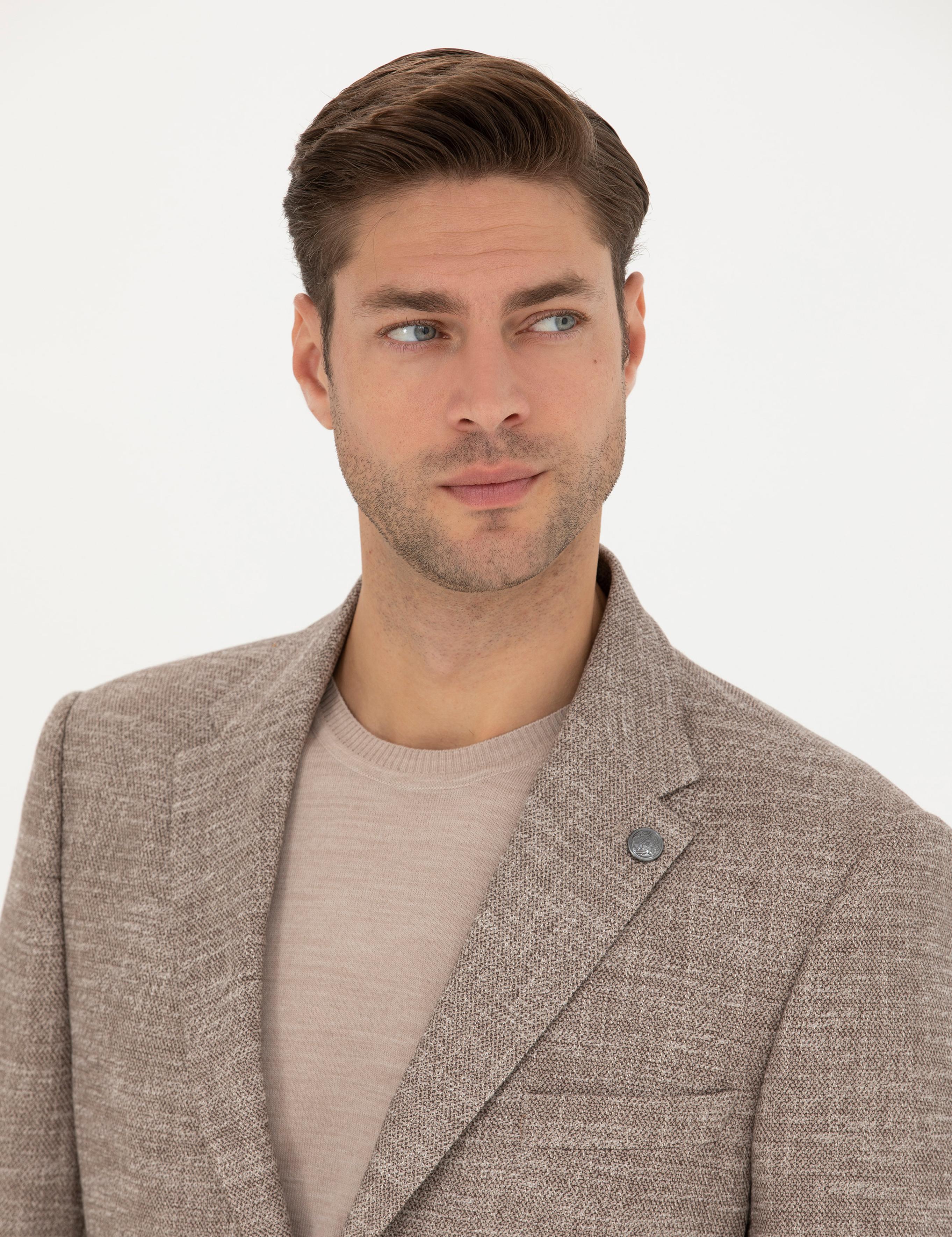 Vizon Slim Fit Yün Karışımlı Ceket