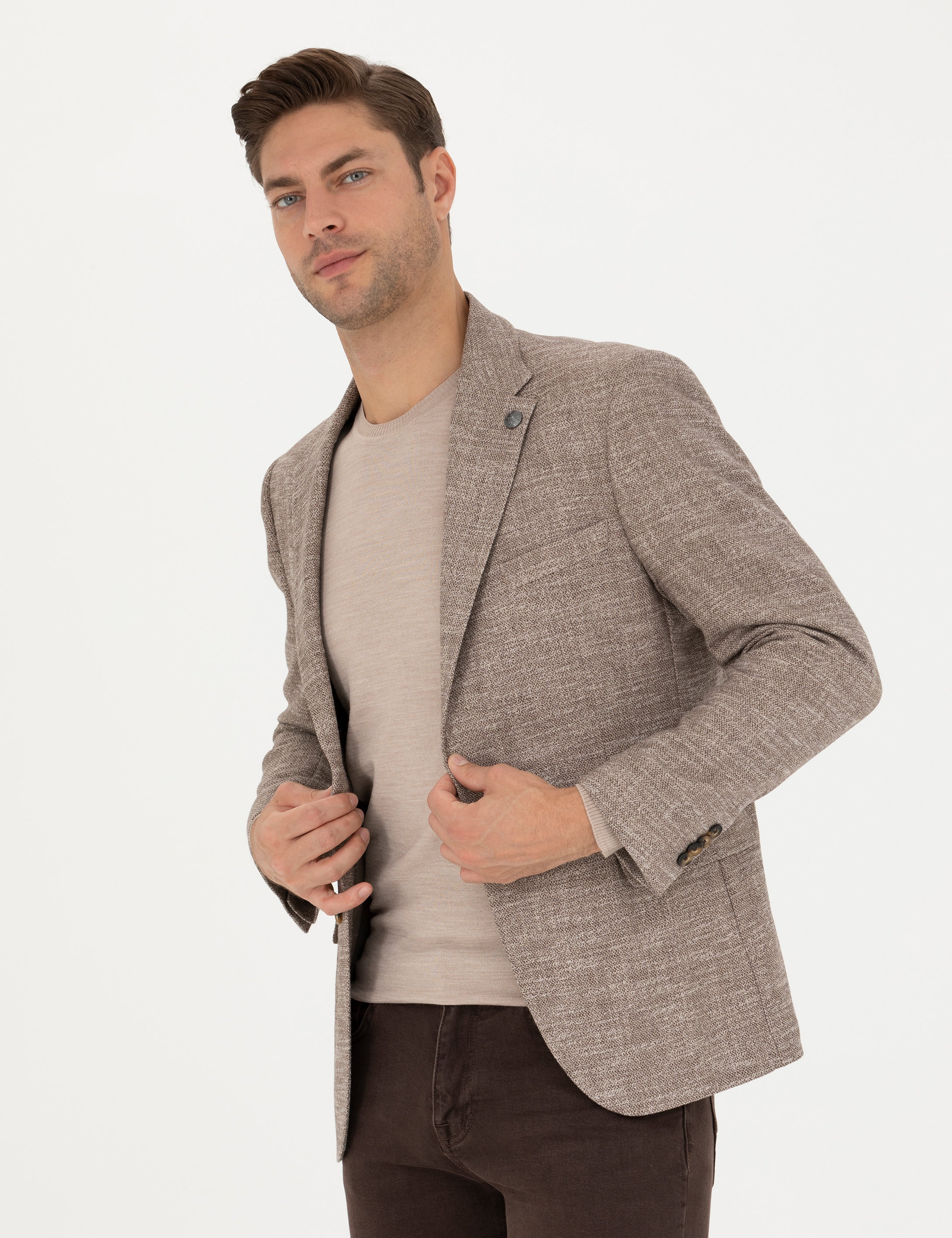 Vizon Slim Fit Yün Karışımlı Ceket - Image 3
