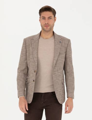 Vizon Slim Fit Yün Karışımlı Ceket