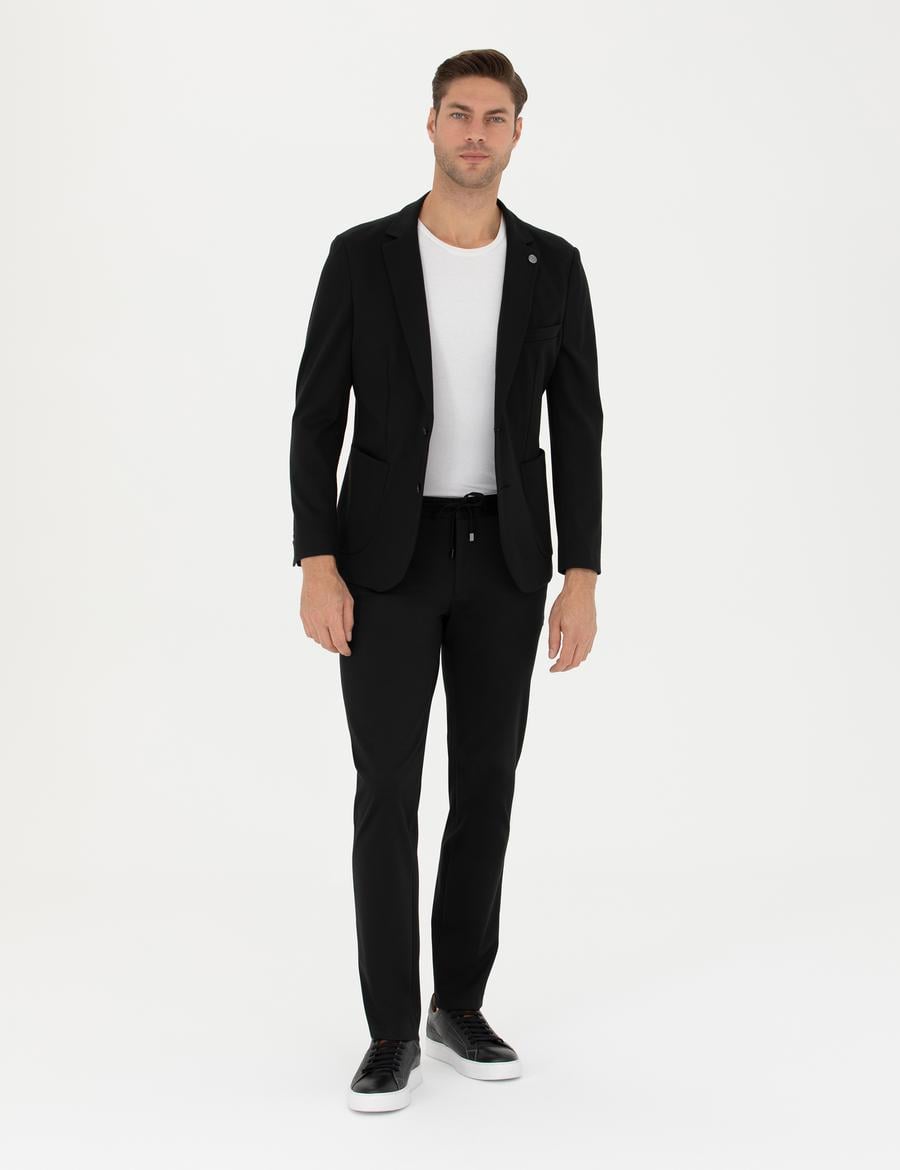 Siyah Ekstra Slim Fit Kumaş Pantolon