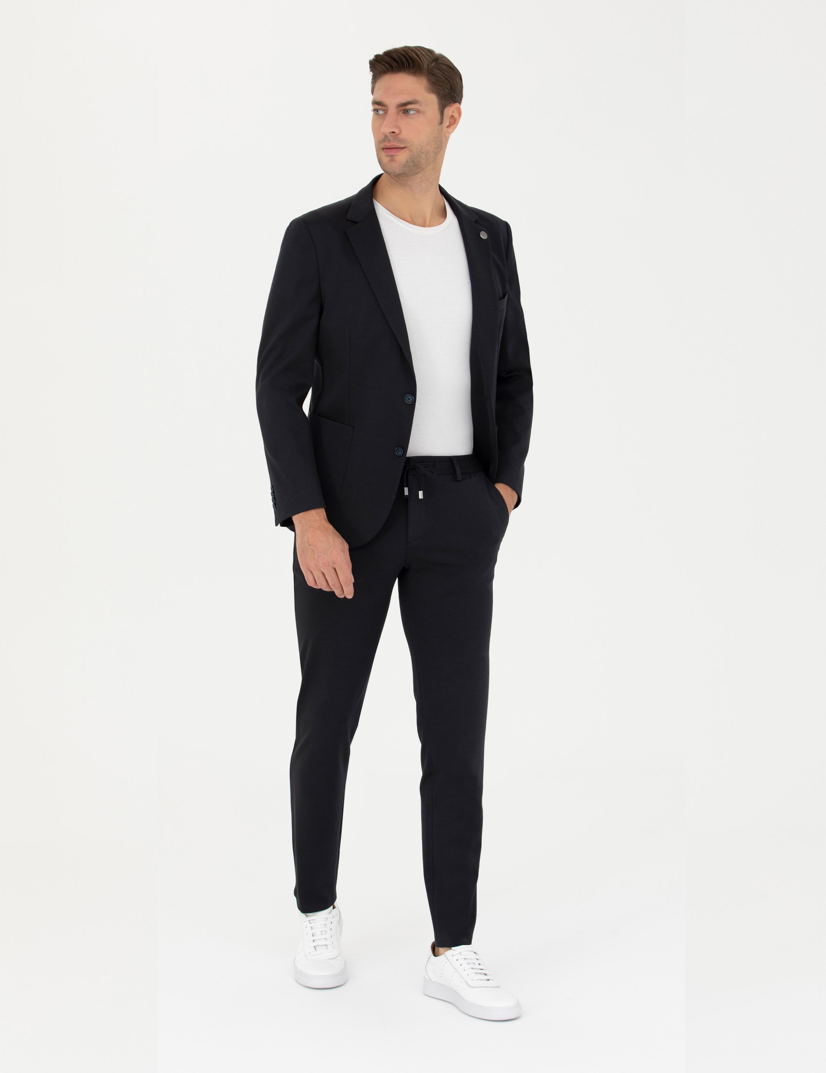 Lacivert Ekstra Slim Fit Kumaş Pantolon