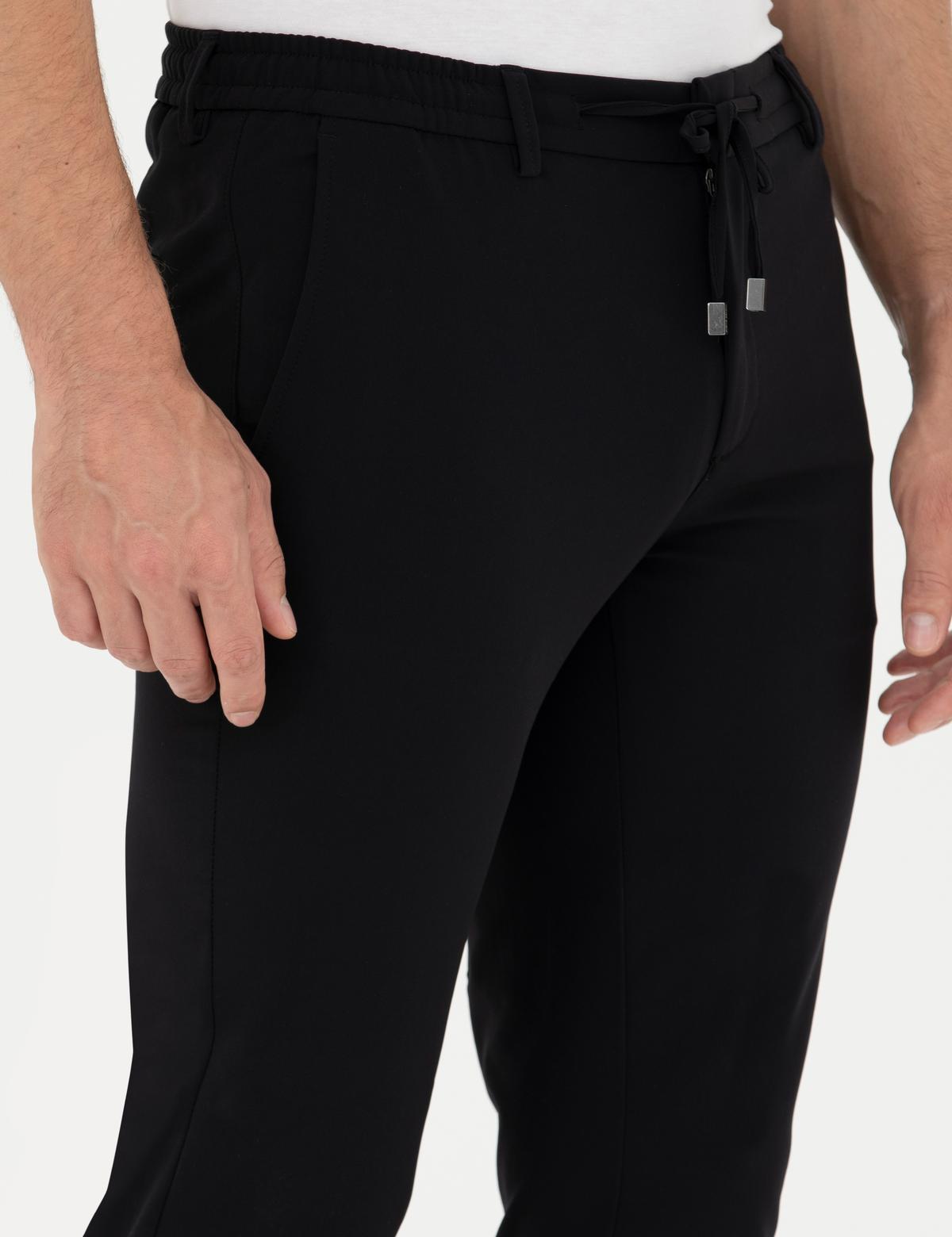 Siyah Esnek Kumaş Pantolon - 50287494006