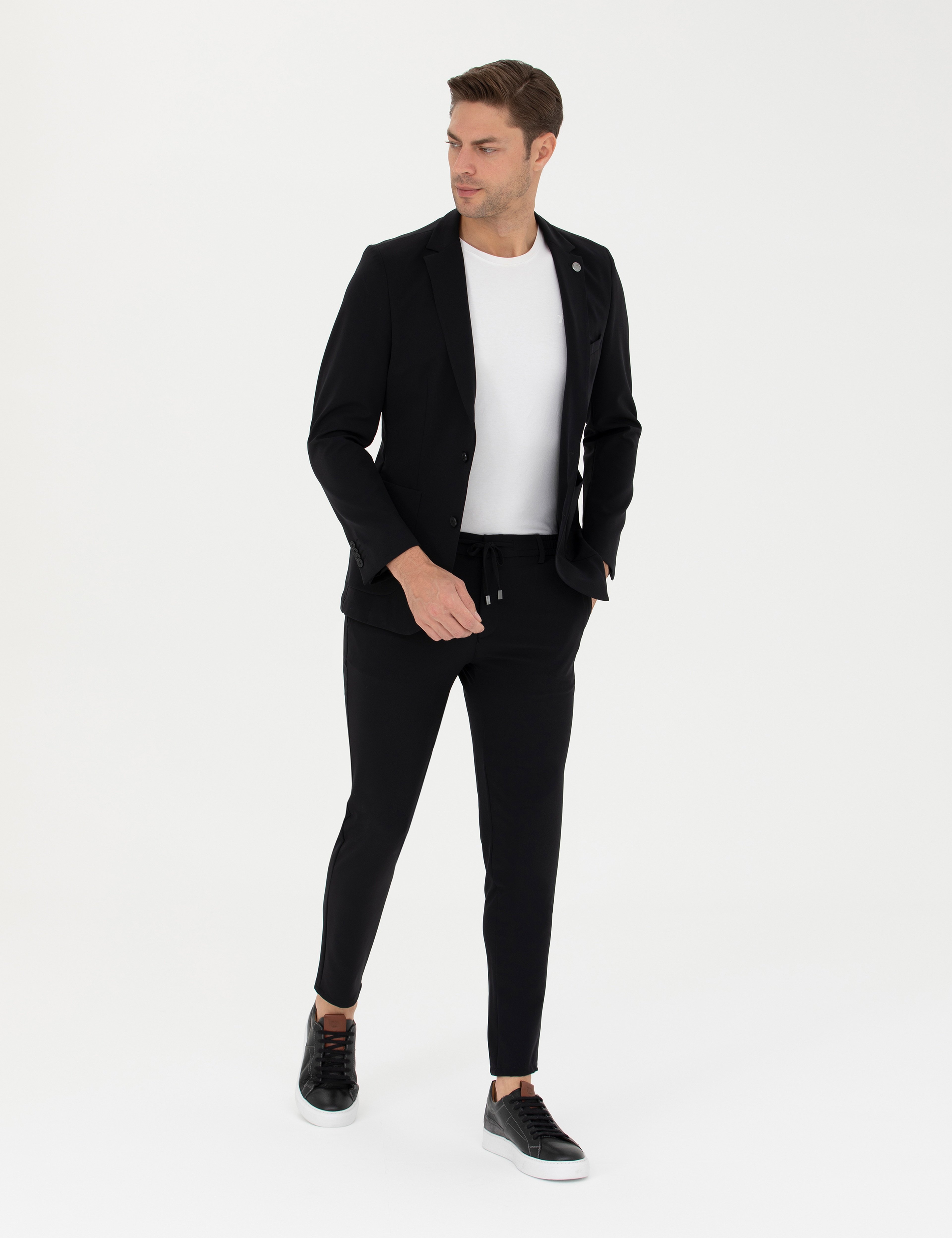 Siyah Esnek Kumaş Pantolon - Image 3
