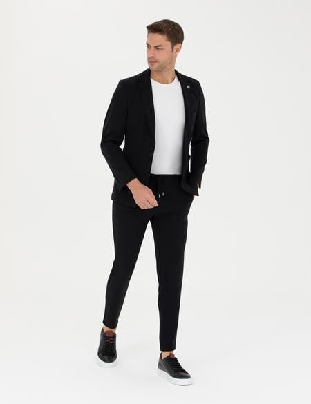 Siyah Esnek Kumaş Pantolon - 50287494006