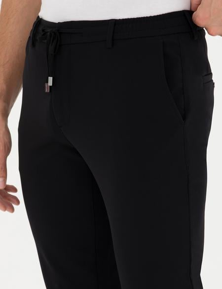 Siyah Esnek Kumaş Pantolon - 50287494006