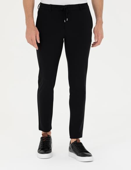 Siyah Esnek Kumaş Pantolon - 50287494006