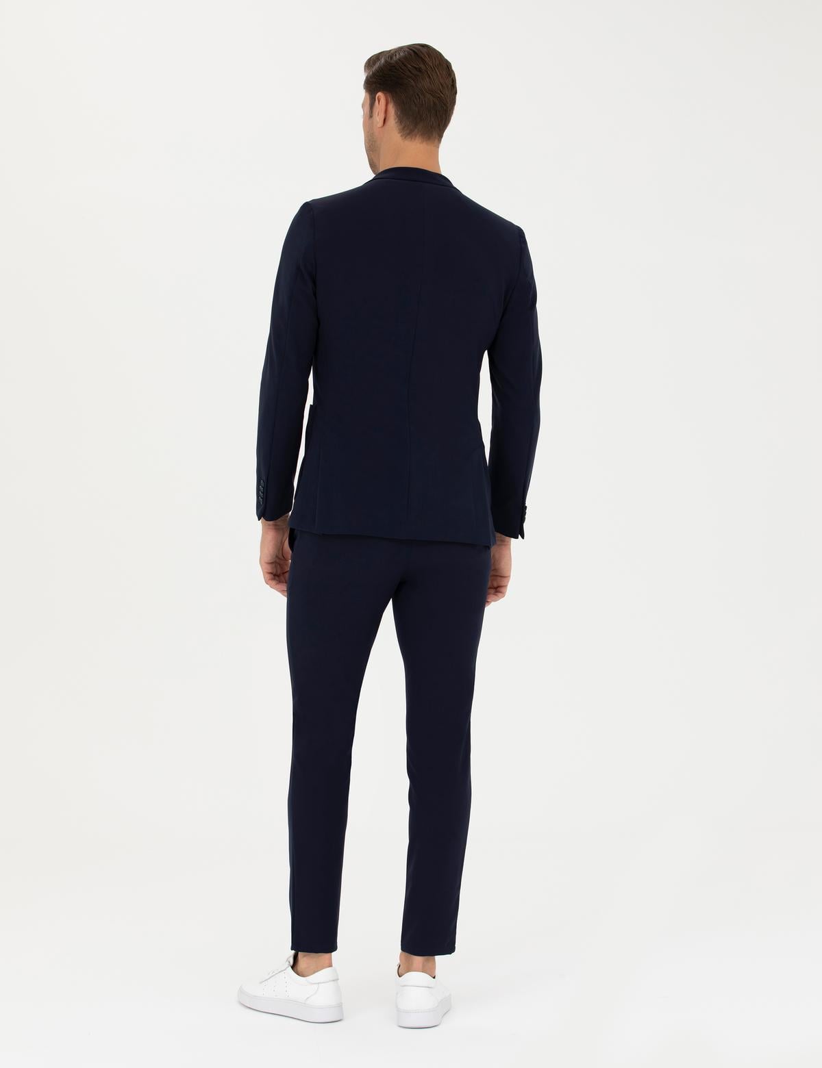 Lacivert Esnek Kumaş Pantolon - 50287494051