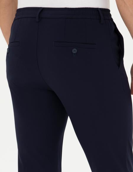 Lacivert Esnek Kumaş Pantolon - 50287494051
