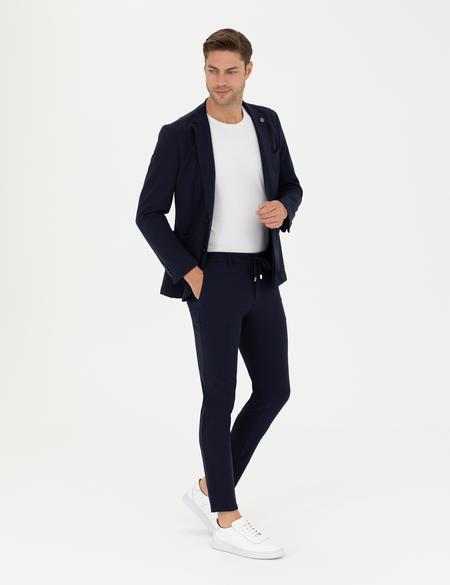 Lacivert Esnek Kumaş Pantolon - 50287494051