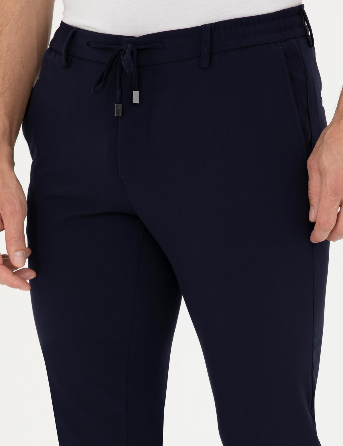 Lacivert Esnek Kumaş Pantolon - 50287494051