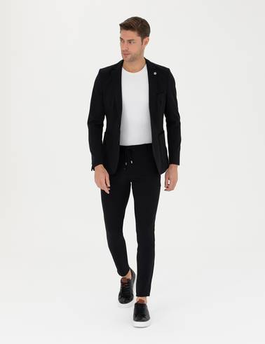 Siyah Body Esnek Fit Blazer Ceket