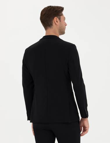 Siyah Body Esnek Fit Blazer Ceket
