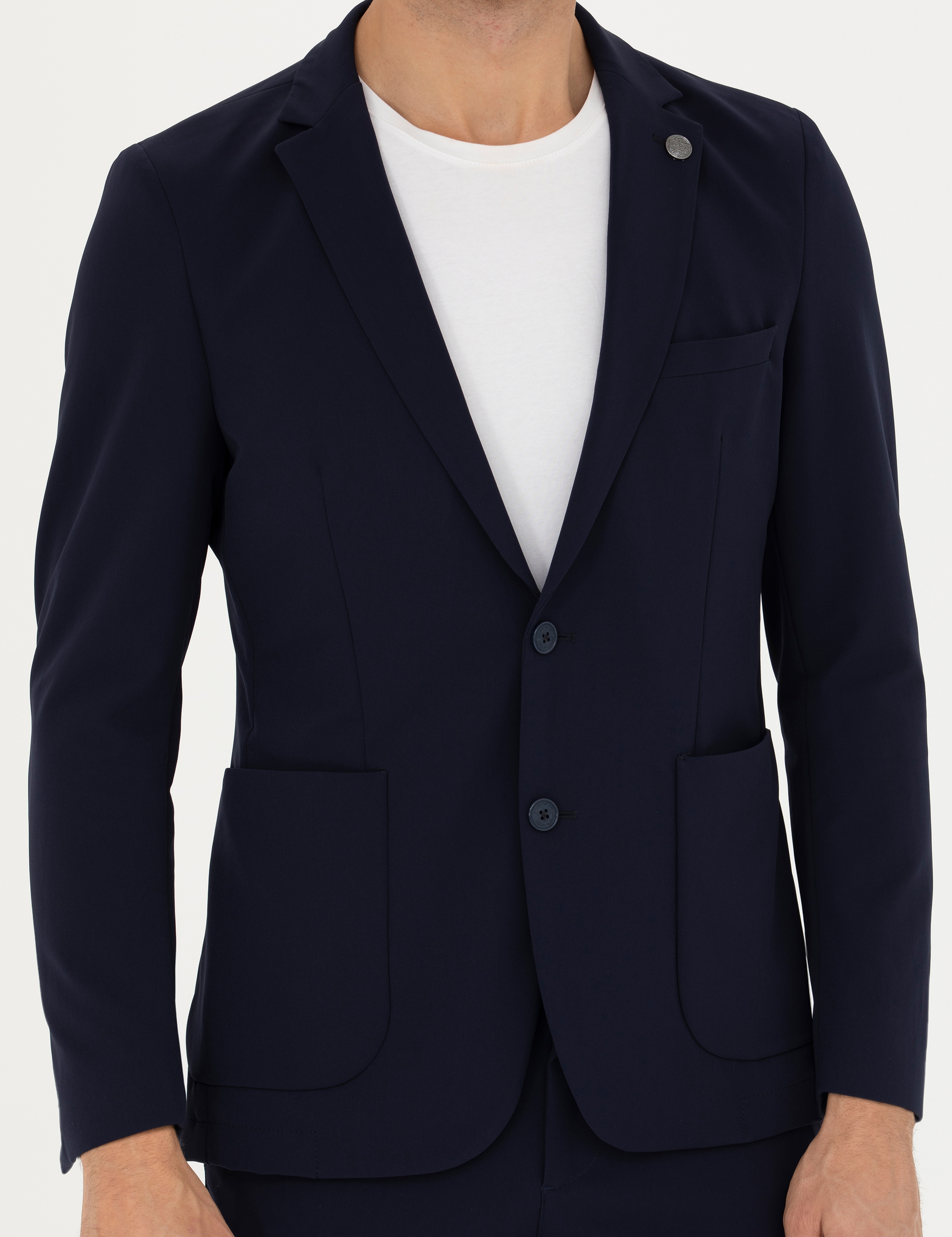 Lacivert Body Esnek Fit Blazer Ceket - Image 6