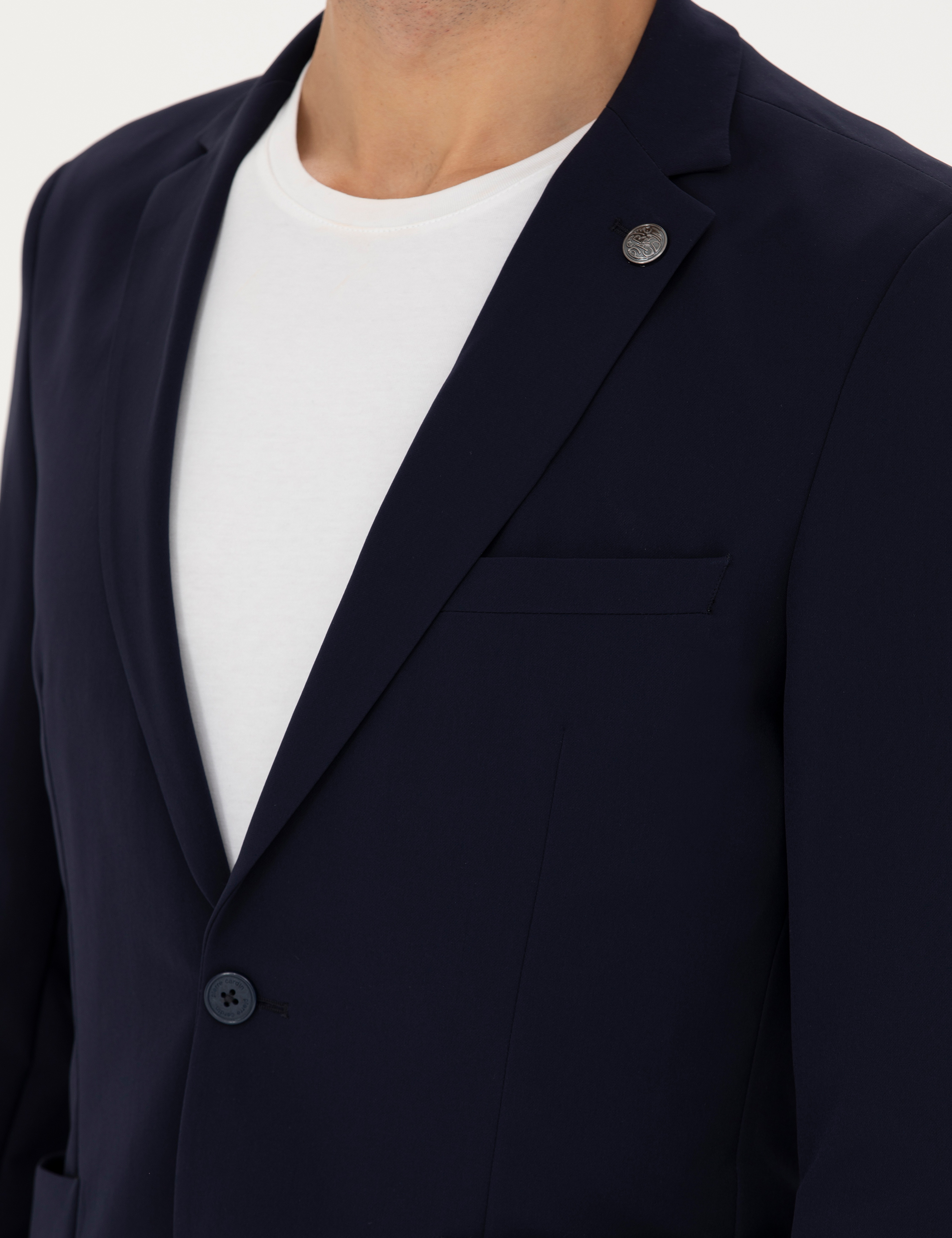 Lacivert Body Esnek Fit Blazer Ceket - Image 7