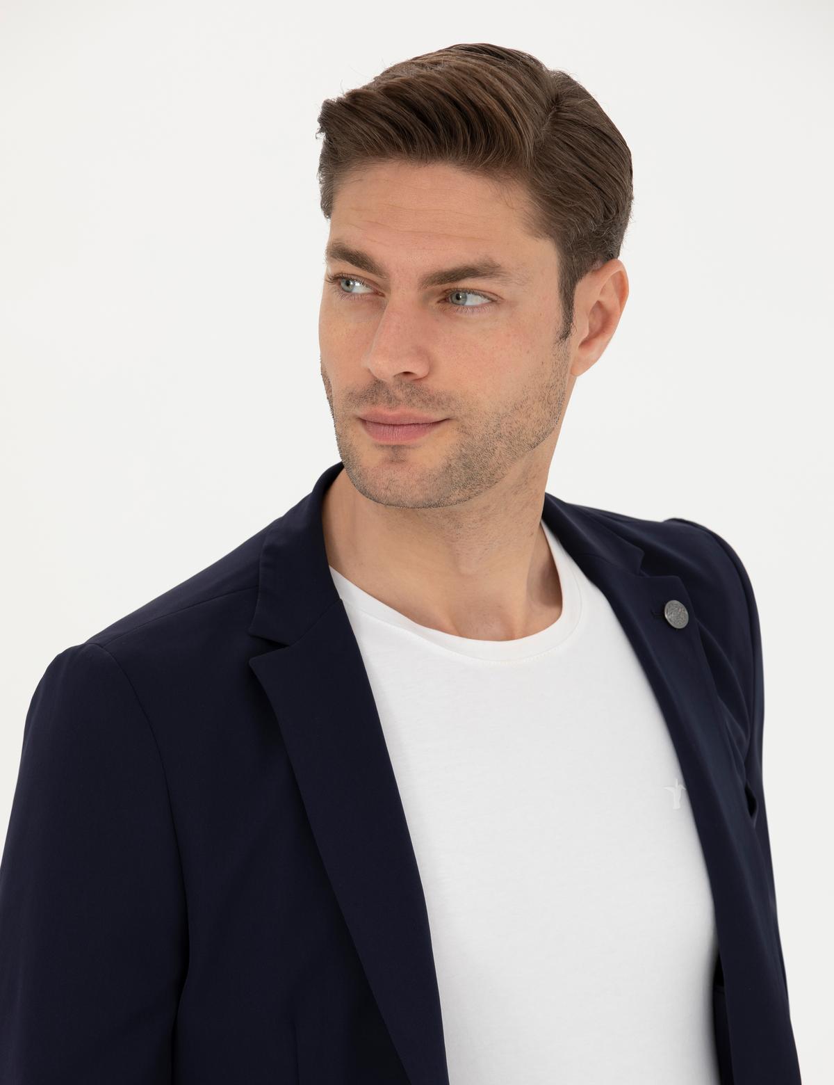 Lacivert Body Esnek Fit Blazer Ceket - 50287491050