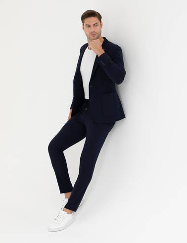 Lacivert Body Esnek Fit Blazer Ceket