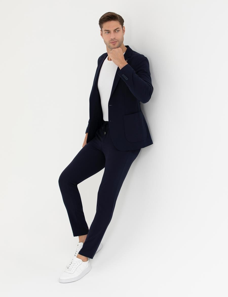 Lacivert Body Esnek Fit Blazer Ceket