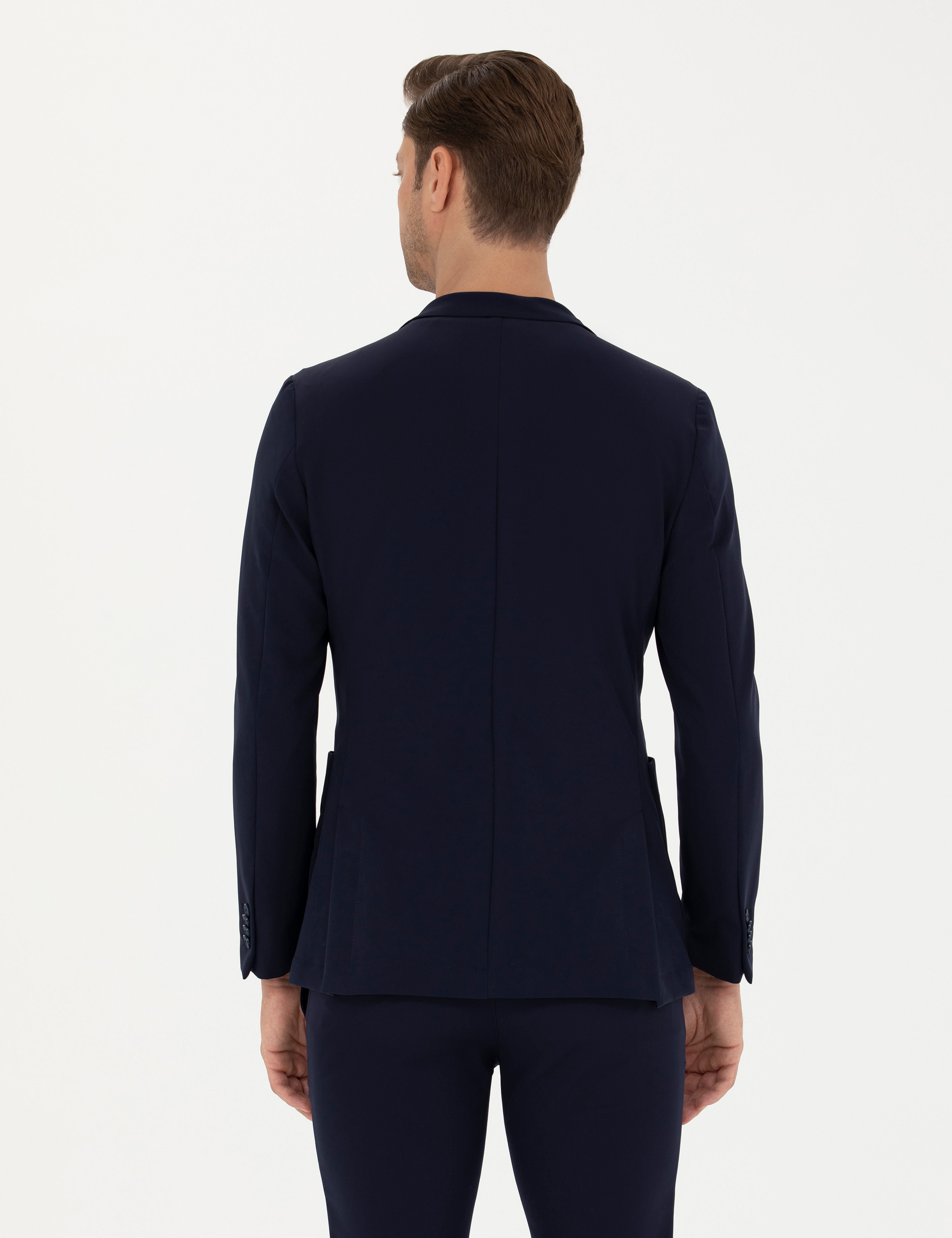 Lacivert Body Esnek Fit Blazer Ceket - Image 5