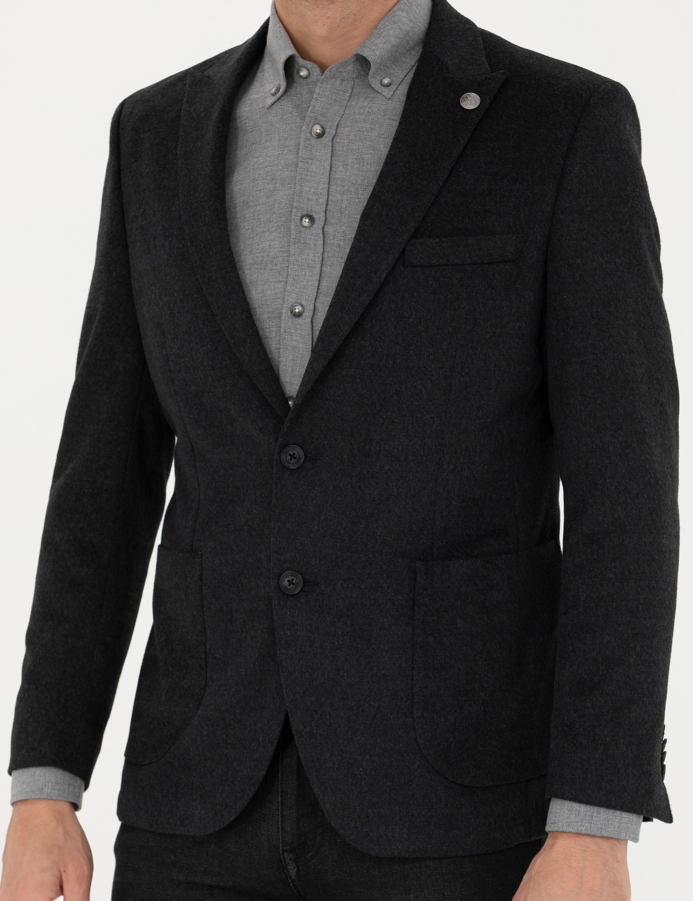 Antrasit Ekstra Slim Fit Ceket