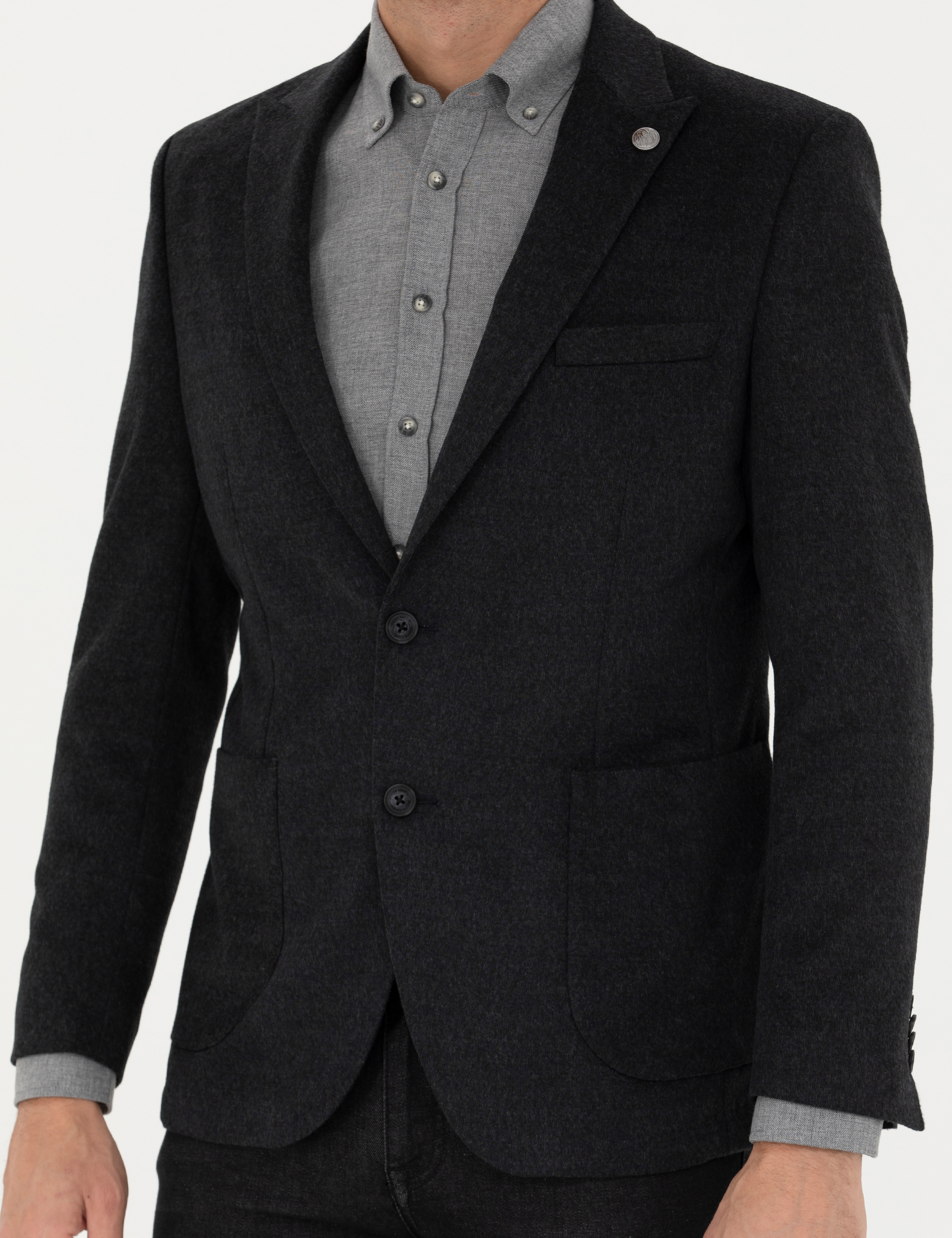 Antrasit Ekstra Slim Fit Ceket - Image 6