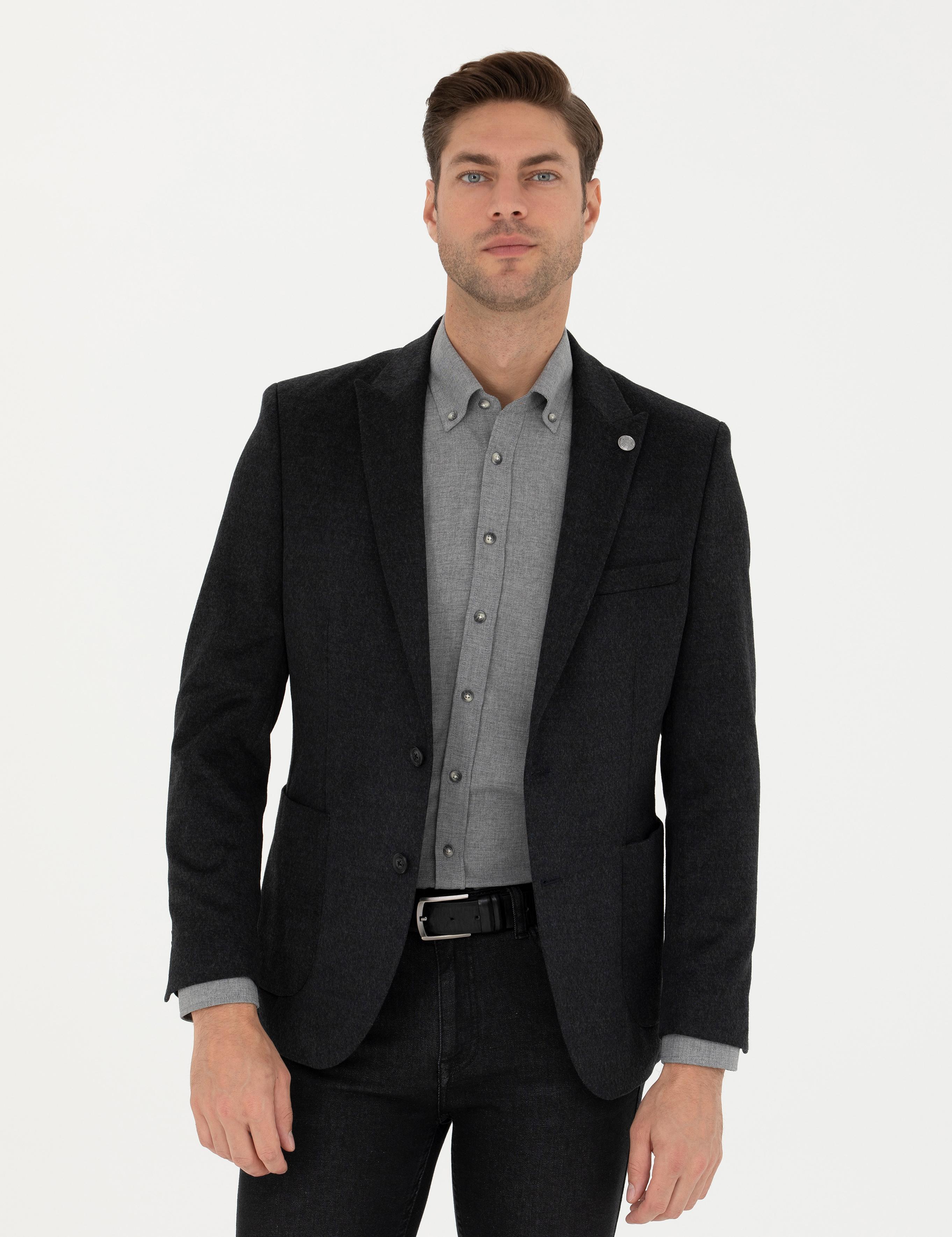Antrasit Ekstra Slim Fit Ceket