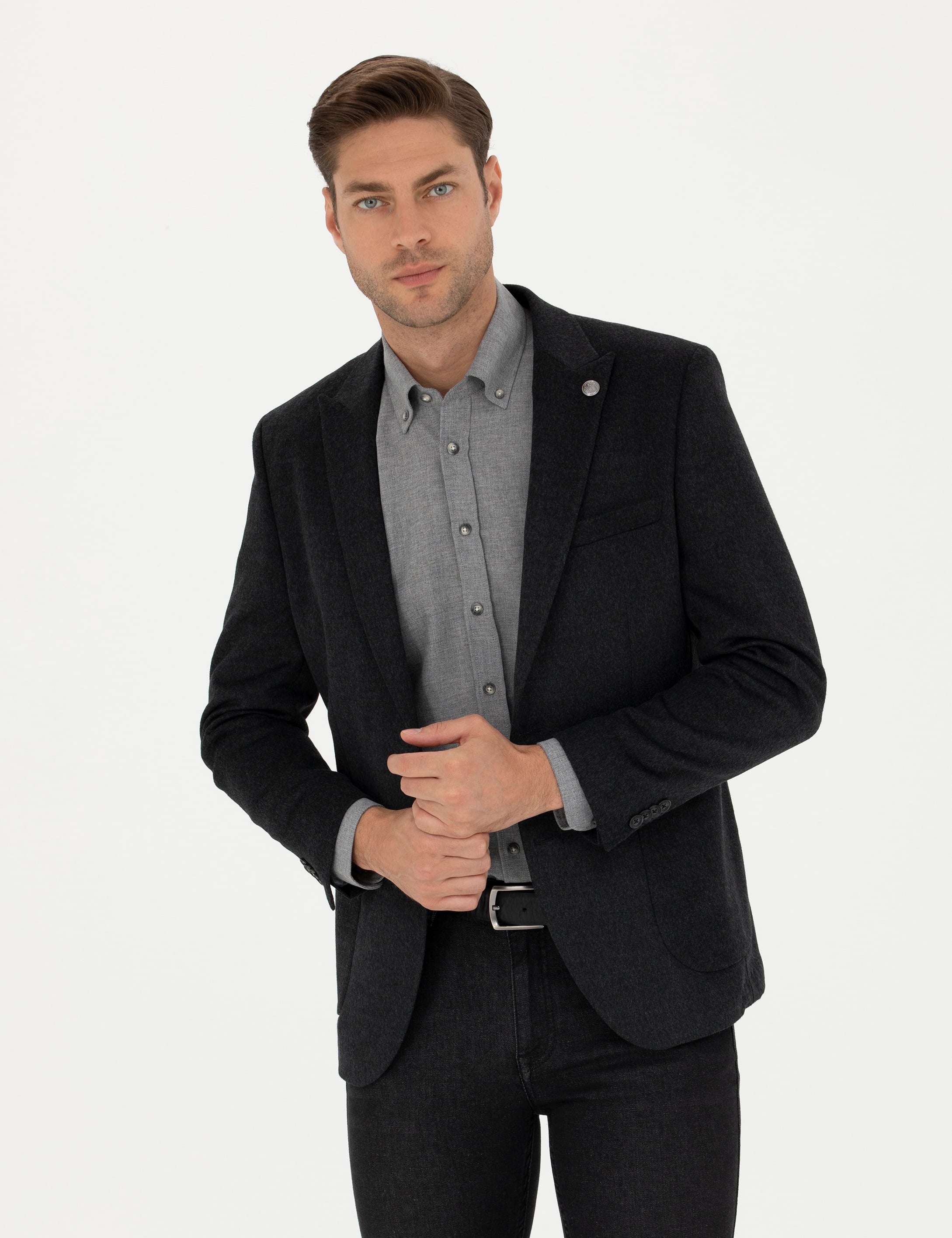 Antrasit Ekstra Slim Fit Ceket - Image 1
