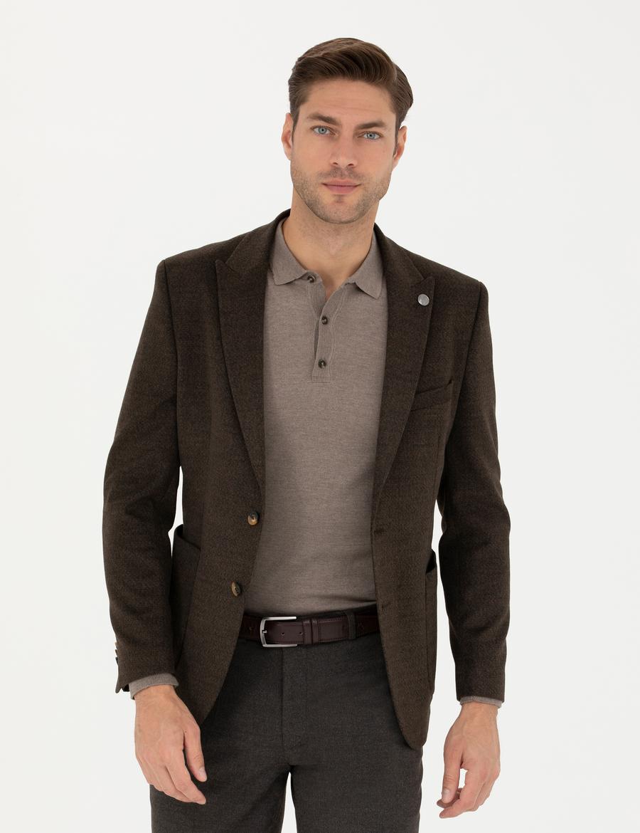 Kahverengi Ekstra Slim Fit Ceket