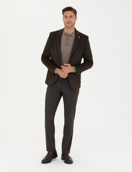 Kahverengi Ekstra Slim Fit Ceket - 50257488080