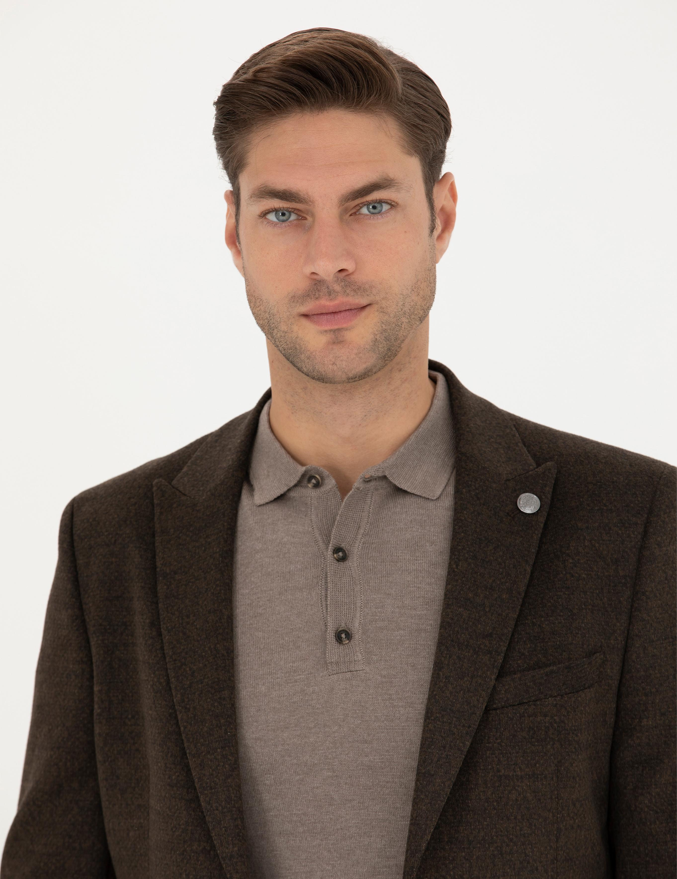 Kahverengi Ekstra Slim Fit Ceket