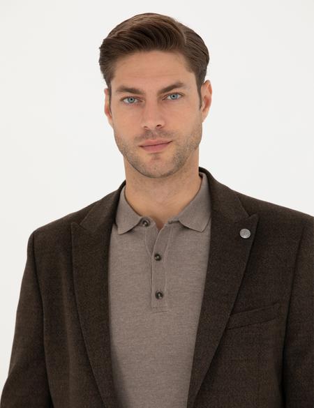 Kahverengi Ekstra Slim Fit Ceket - 50257488080