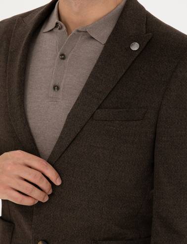 Kahverengi Ekstra Slim Fit Ceket