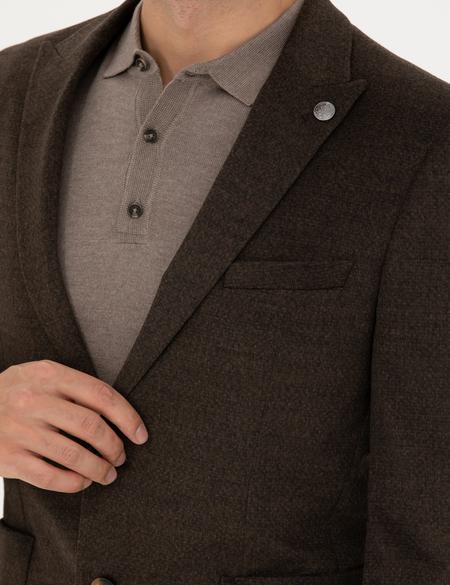 Kahverengi Ekstra Slim Fit Ceket - 50257488080